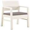 Conjunto lounge para jardim 3 pcs plástico branco 2