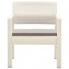 Conjunto lounge para jardim 3 pcs plástico branco 3