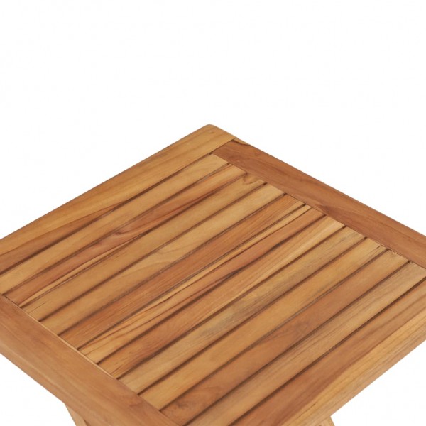 Mesa de jardín plegable madera maciza de teca 45x45x45 cm M 5