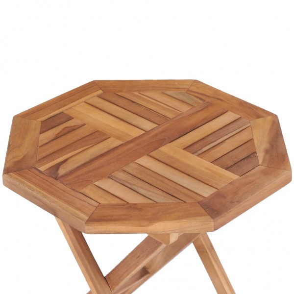 Mesa de jardín plegable madera maciza de teca 45x45x45 cm M 5
