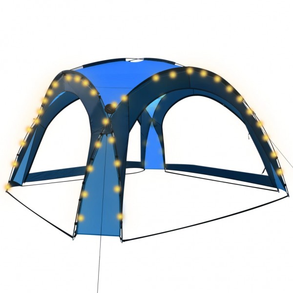 Carpa de fiesta con LED y 4 paredes laterales azul 3.6x3.6x2.3m M 2