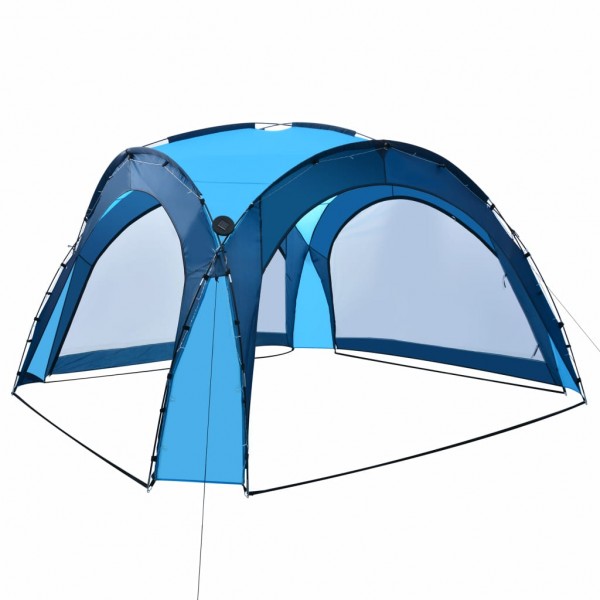 Tenda festas com LEDs e 4 paredes laterais 3.6x3.6x2.3 m azul M 4