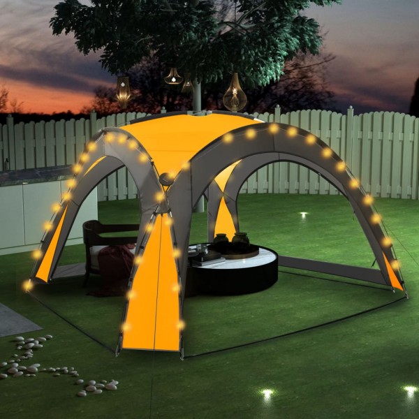Carpa de fiesta con LED 4 paredes laterales verde 3.6x3.6x2.3 m D