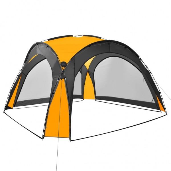Tenda festas com LED e 4 paredes laterais 3.6x3.6x2.3 m amarelo M 4