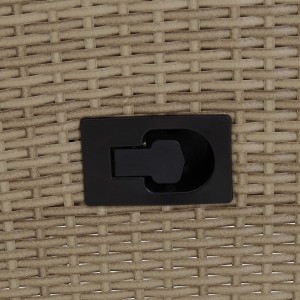 Set comedor de jardín 9 piezas y cojines ratán sintético beige H