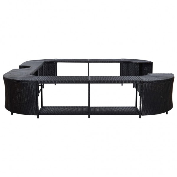 Contorno de spa quadrado 268 x 268 x 55 cm vime PE preto M 4