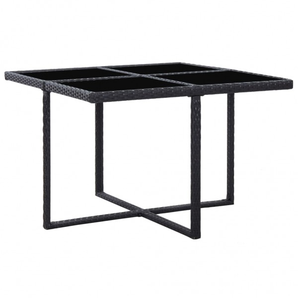 Set comedor de jardín 5 piezas y cojines ratán sintético negro M 4