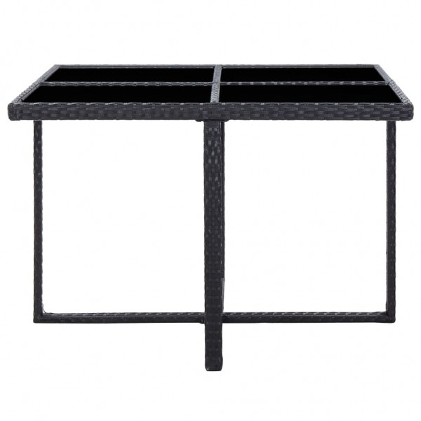 Set comedor de jardín 5 piezas y cojines ratán sintético negro M 5