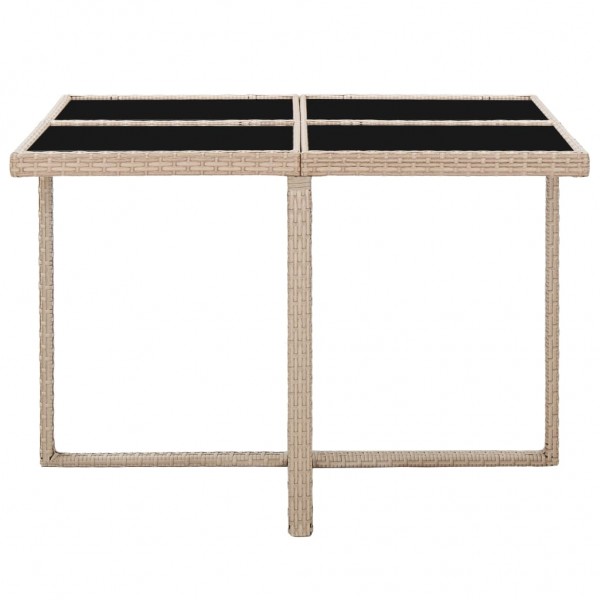 Set comedor de jardín 5 piezas y cojines ratán sintético beige M 5