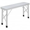 Mesa de camping plegable con 2 bancos aluminio blanco 3