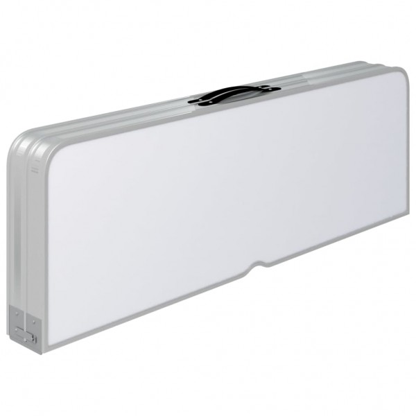 Mesa de camping plegable con 2 bancos aluminio blanco M 4