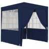 Carpa profesional para fiestas con paredes azul 90 g/m² 2x2 m 1