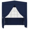 Carpa profesional para fiestas con paredes azul 90 g/m² 2x2 m 4