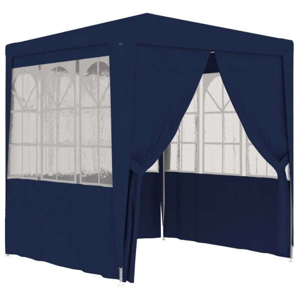Carpa profesional de fiestas con paredes azul 90 g/m² 2.5x2.5 m D