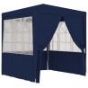 Tenda festas com paredes laterais 2.5x2.5m 90g/m² azul 1
