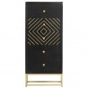 Cajonera de madera maciza de mango negro y dorado 45x30x105 cm 4