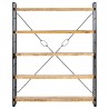 Estantería de 5 niveles madera maciza de mango 140x30x180 cm 2