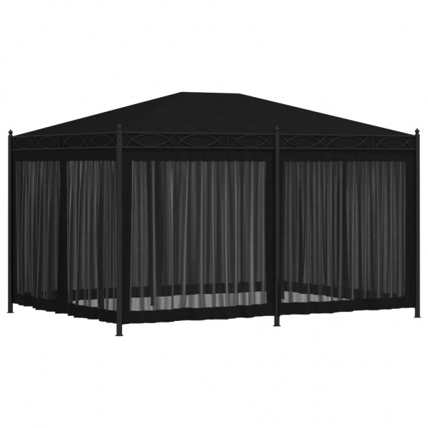 Gazebo com proteções em rede 3x4 m aço antracite M 3