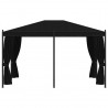 Gazebo com proteções em rede 3x4 m aço antracite 4