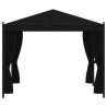 Gazebo com proteções em rede 3x4 m aço antracite 5