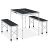Mesa de camping plegable con 2 bancos aluminio gris 1