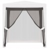Tenda para festas com 4 paredes laterais em rede 2x2 m branco 4