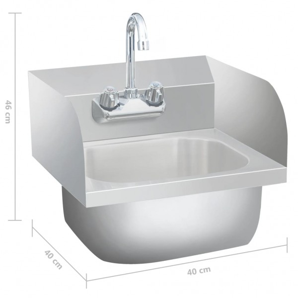 Fregadero lavamanos comercial con grifo de acero inoxidable M 5