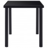 Mesa de comedor de vidrio templado negro 140x70x75 cm 3