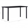 Mesa de comedor de vidrio templado negro 140x70x75 cm 5