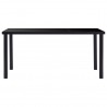 Mesa de comedor de vidrio templado negro 160x80x75 cm 2
