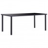 Mesa de comedor de vidrio templado negro 180x90x75 cm 1