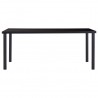Mesa de comedor de vidrio templado negro 180x90x75 cm 2