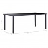 Mesa de comedor de vidrio templado negro 180x90x75 cm 5