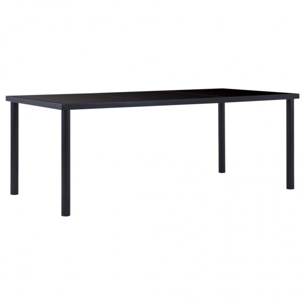 Mesa de comedor de vidrio templado negro 200x100x75 cm D