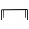 Mesa de comedor de vidrio templado negro 200x100x75 cm 2