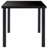 Mesa de comedor de vidrio templado negro 200x100x75 cm 3