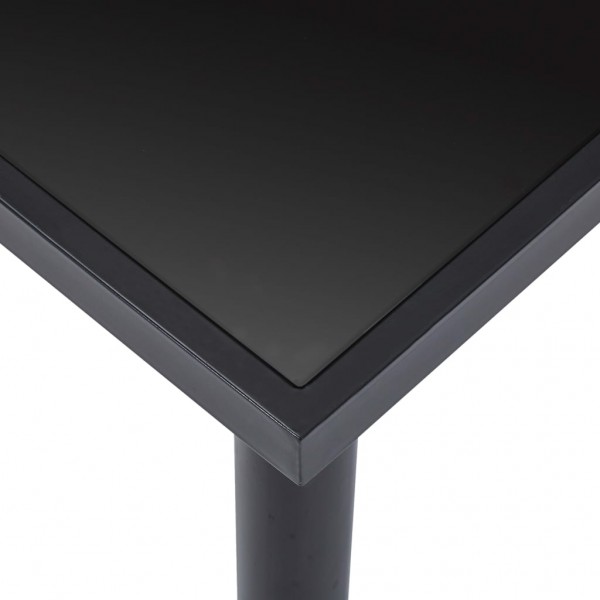 Mesa de comedor de vidrio templado negro 200x100x75 cm M 4