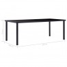 Mesa de comedor de vidrio templado negro 200x100x75 cm 5