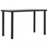 Mesa de jantar 120x60x75 cm MDF preto e cinzento cimento 1