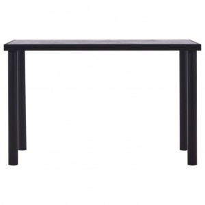Mesa de comedor de MDF negro y gris hormigón 120x60x75 cm H