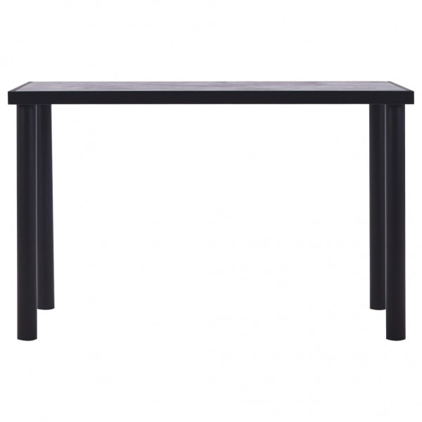Mesa de comedor de MDF negro y gris hormigón 120x60x75 cm M 2