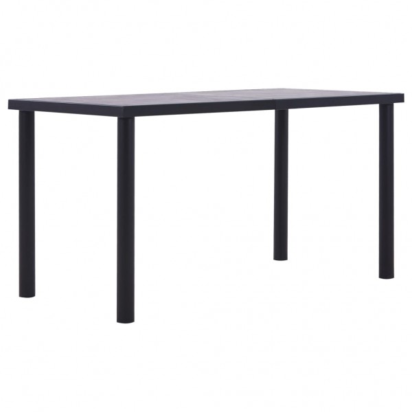 Mesa de comedor de MDF negro y gris hormigón 140x70x75 cm D