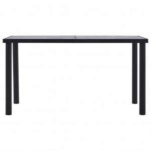 Mesa de comedor de MDF negro y gris hormigón 140x70x75 cm H