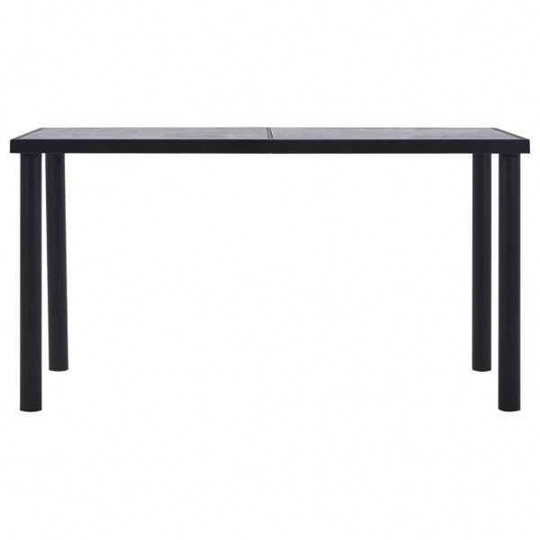 Mesa de comedor de MDF negro y gris hormigón 140x70x75 cm M 2