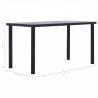 Mesa de jantar 140x70x75 cm MDF preto e cinzento cimento 5