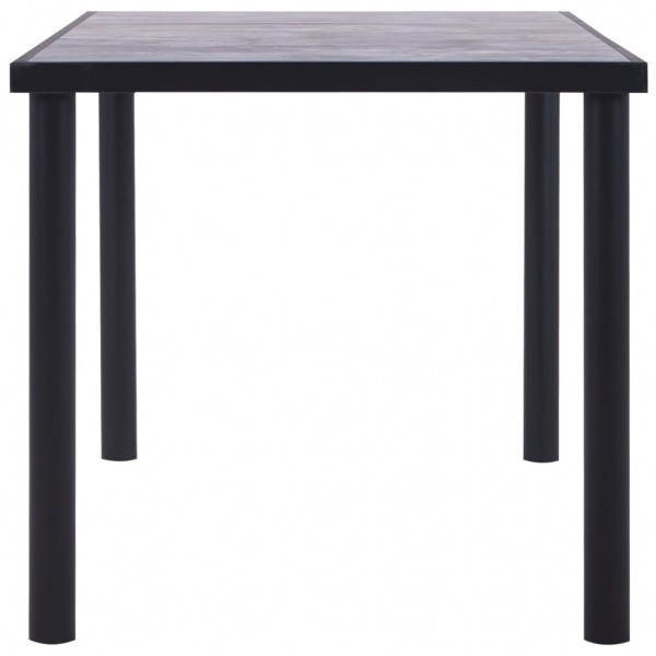 Mesa de comedor de MDF negro y gris hormigón 160x80x75 cm M 3