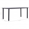 Mesa de comedor de MDF negro y gris hormigón 160x80x75 cm 5