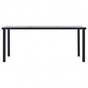 Mesa de jantar 180x90x75 cm MDF preto e cinzento cimento H