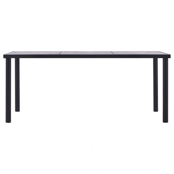 Mesa de comedor de MDF negro y gris hormigón 180x90x75 cm M 2