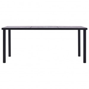 Mesa de comedor de MDF negro y gris hormigón 200x100x75 cm H
